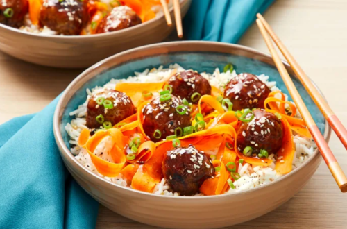 Ponzu Glazed Pork Meatballs